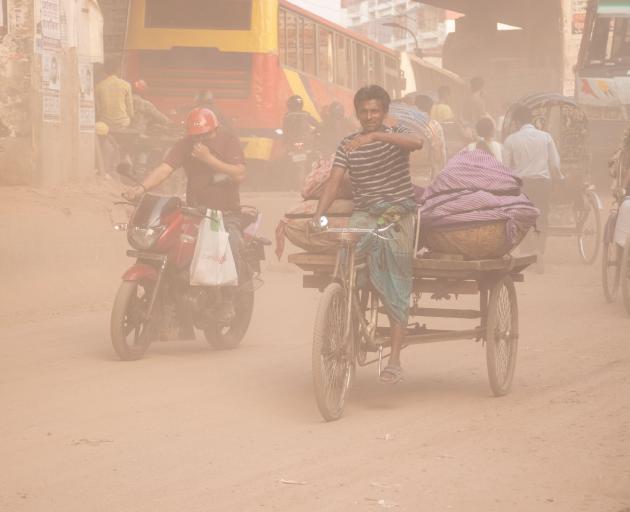 Heavy pollution in Dhaka, Bangladesh - one of the world's most polluted countries last year....