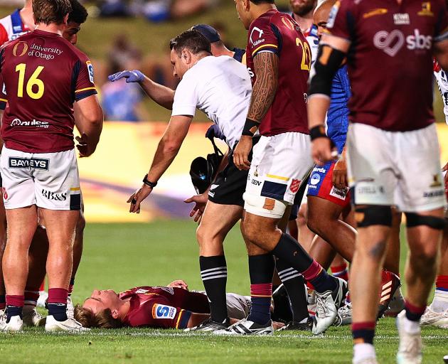 Cameron Millar suffered a nasty knock against Moana Pasifika late last month. Photo: Getty Images