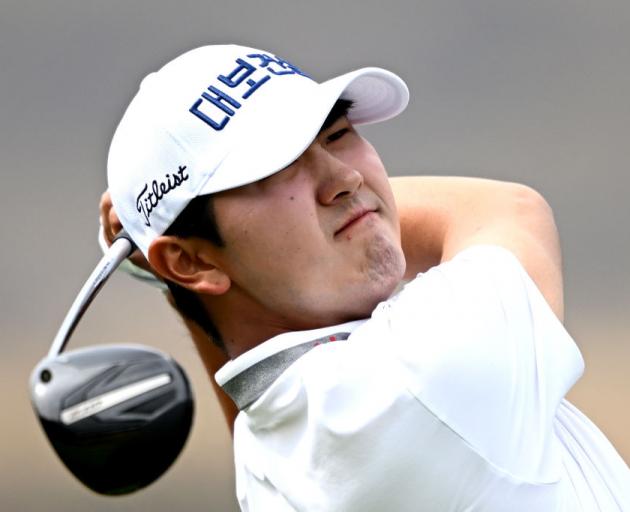 Guntaek Koh of Korea plays a shot during day 3 of the 2025 New Zealand Open at Millbrook Resort....