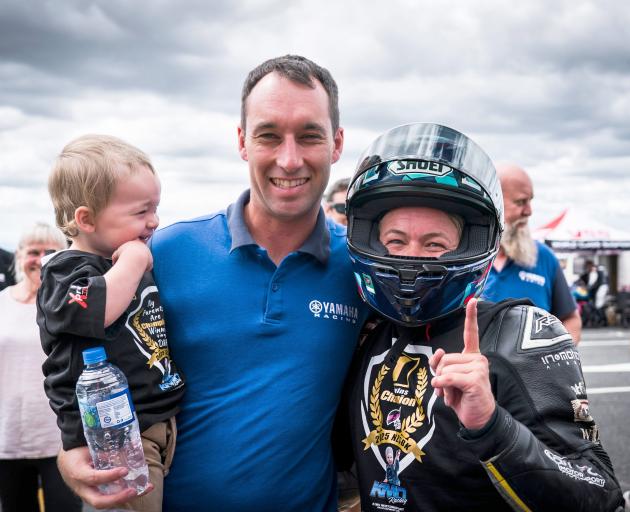 Family winners husband and wife Jake and Avalon Lewis (pictured with son Nash) won the 600...