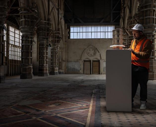 Ghostcat inside the cathedral with his Jave Café. Photo: Dave Richards