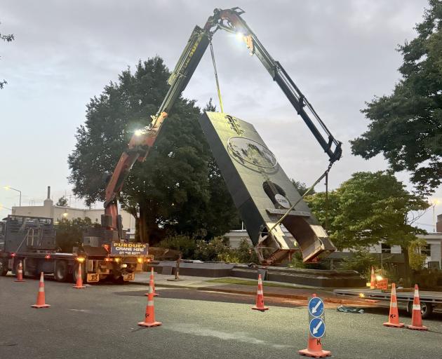 The Hands of Fame statue is carted away for repairs. PHOTO: SUPPLIED