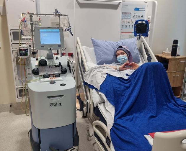 Sophie Moore receiving treatment in Christchurch Hospital for Peripheral T-Cell Non-Hodgkin...