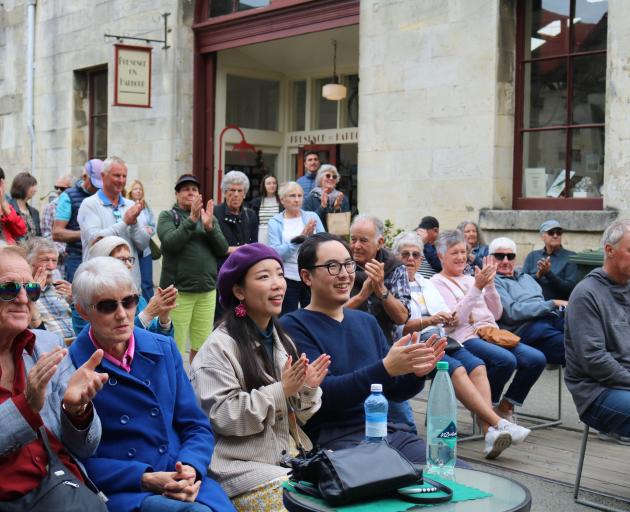 The crowd enjoy the Katrina Bristow Band at the Harbour Street Jazz & Blues Festival on Saturday.