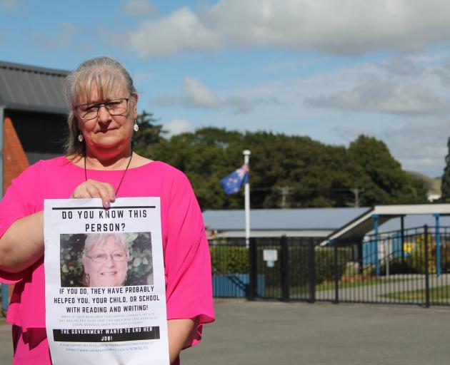 Resource teacher of literacy Bronwyn Fennessy is putting up posters and calling for people to...