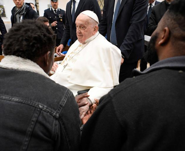 Pope Francis visited the Regina Coeli prison in Rome for about half an hour on Thursday. Photo:...
