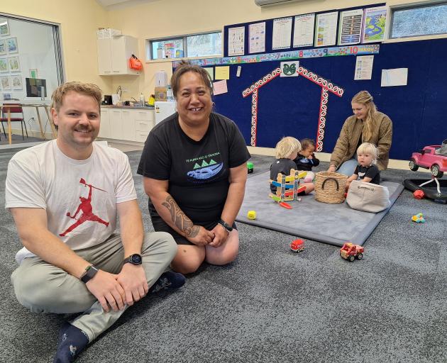 Te Kōhanga Reo o Whakatipu komiti chairman Brendon McIntosh and kaiako Tere Carroll. PHOTO: GUY...