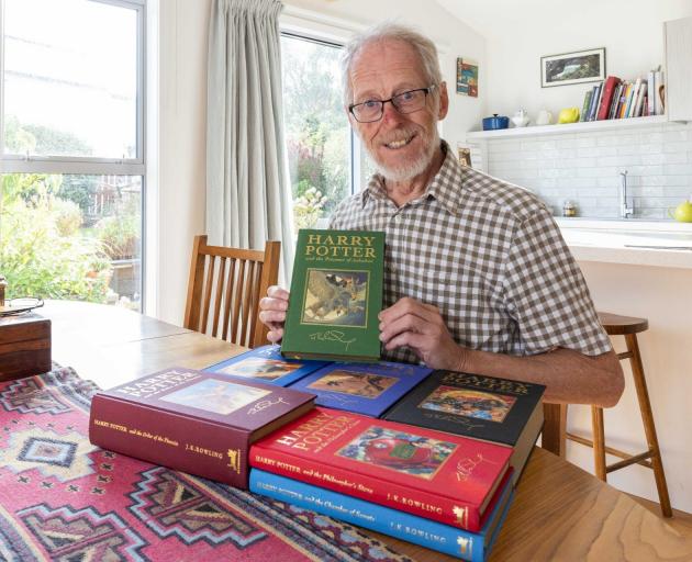 Jim Davies with his copy of 'Harry Potter and the Prisoner of Azkaban'. PHOTO: OLIVIA JUDD