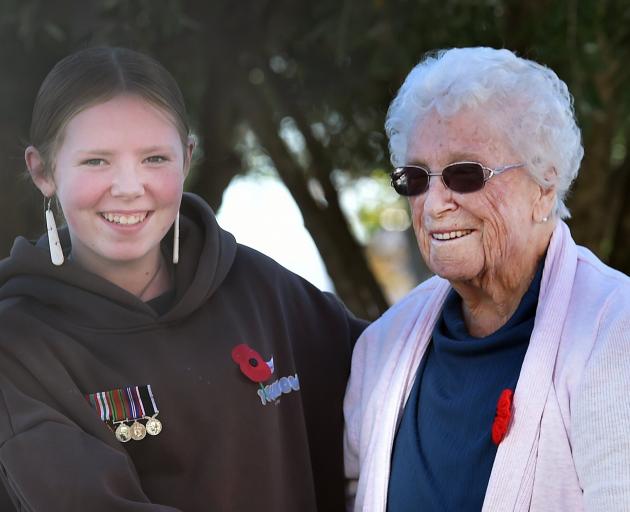World War 2 nurse Elsie Herriott with her 12-year-old great-granddaughter Lily Napier at the...