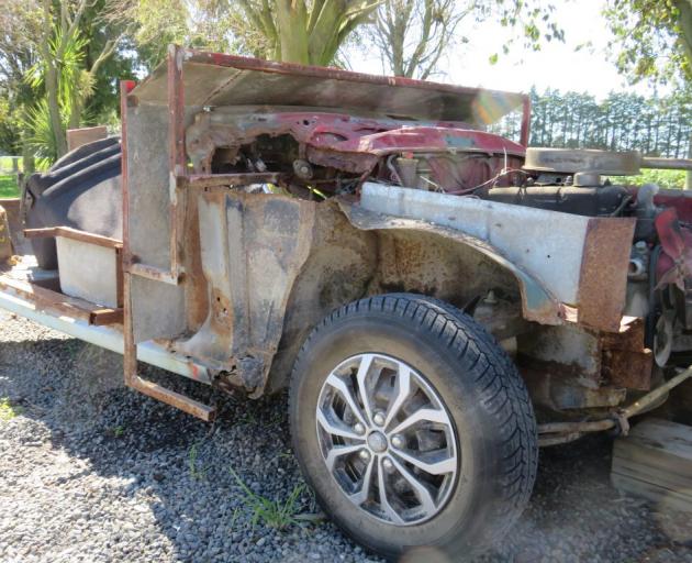 The old chassis of the Kiddie Train has been replaced with one from a one and a half cab ute....