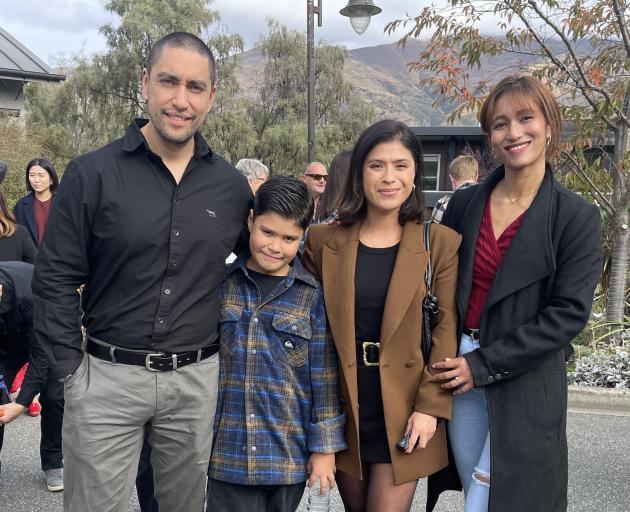 The Mendez family celebrating with their friend are (from left) Ariel Mendez, Leon Mendez, Connie...