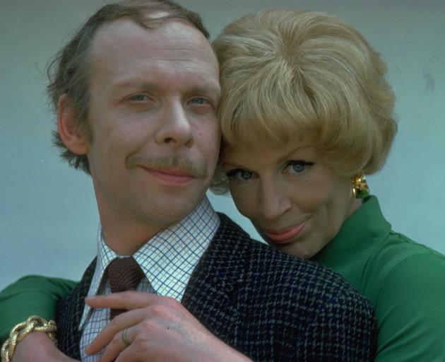Actors Brian Murphy and Yootha Joyce in character as George and Mildred Roper in sitcom series...
