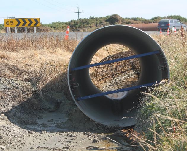 Large metal structures were left in a stream next to Motu Rimu Rd, just outside of Invercargill,...