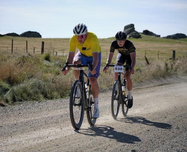 Gravel In Paradise tour leader James Wilson, of Timaru, leads Chris Nevill, of Central Otago,...