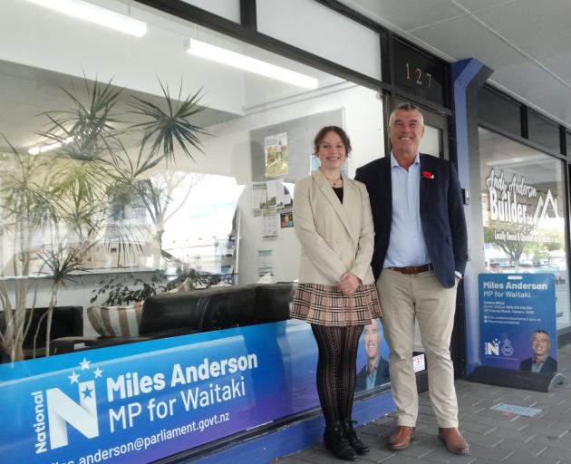 Waitaki Youth MP Enya O’Donnell, 16, and Waitaki MP Miles Anderson outside his Oamaru office....