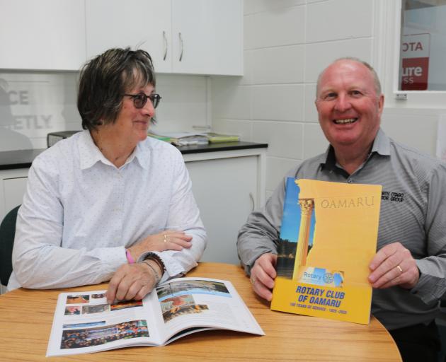 Rotary Club of Oamaru trust chairman Peter Robinson gets his first look at the Rotary...