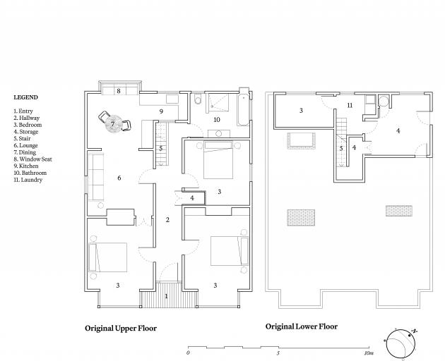 Original upper floor. PLANS: AHHA ARCHITECTS