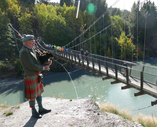 Piper Graham Glass, of Arthurs Point, performs to mark the official opening of the Shotover Gorge...