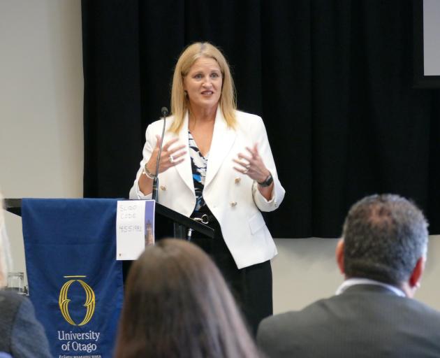 Tourism and Hospitality Minister Louise Upston in Queenstown yesterday, following her address to...
