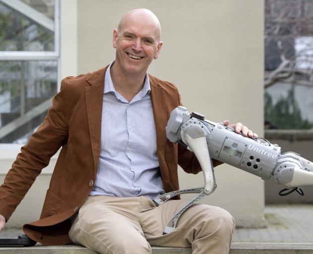 University of Otago computer science researcher Prof Brendan McCane with Scary Maclary, the...
