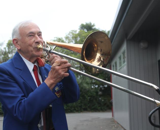 Ascot Park Hotel Brass trombonist Ken Wellington competes at the Otago Southland Brass Band...