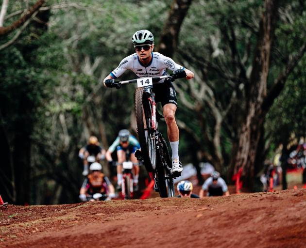Samara Maxwell charges to victory at the Brazilian round of the UCI world cup yesterday. PHOTO:...