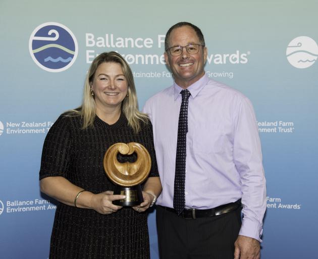 Otago Ballance Farm Environment Awards supreme winners Tracy and Andrew Paterson, of Central...