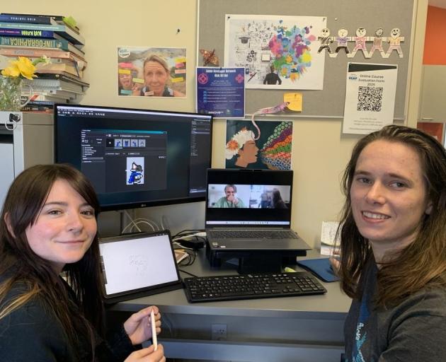 Mana Rangatahi graduate Nikita Stone (left) and game designer Chantal Duxfield chat to INNOV8HQ...