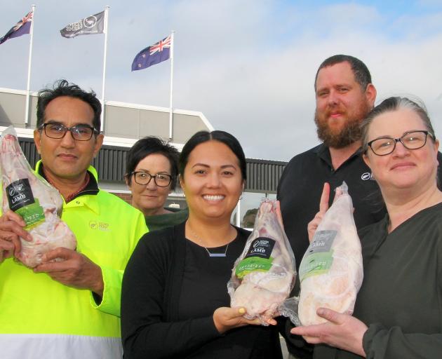 Silver Fern Farms team members (from left) Japi Sulaiman, Bronwyn Cairns, Katherine Bardaje,...
