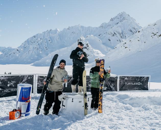 The three winners of the Yeti Natural Selection Ski (from left) Sam Kush, Craig Murray and Marcus...