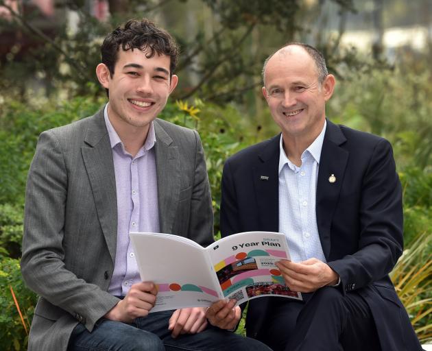Incumbent Dunedin city councillor Steve Walker (right) and hopeful Jett Groshinski, pictured...