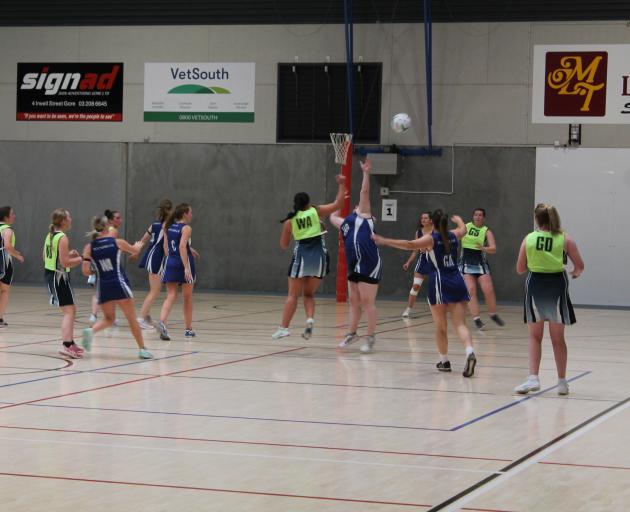 The ball is moved forward into the Wyndham attacking end at the MLT Event Centre on Saturday as...