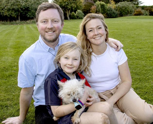 Sam Broughton, his wife Liz, daugher Elliott and Lev. Photo: Geoff Sloan
