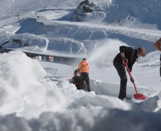 Clearing snow on Mt Hutt. Photo: Supplied