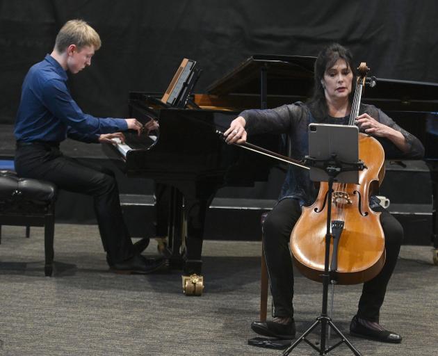 Cameron Monteath, on piano, premieres Ballade for Cello and Piano at Hanover Hall yesterday....