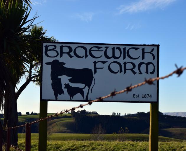 A sign on sheep farm Braewick in Tuapeka West.