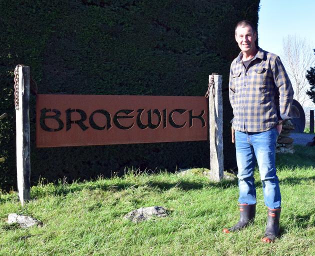 Sheep farmer Hamish Dalziel at the entrance of his farm, Braewick, near Lawrence. PHOTOS: SHAWN...