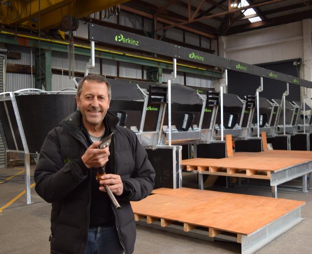Perkinz general manager Wayne Perkins prepares to ship a six-stand ShearMaster shearing system...