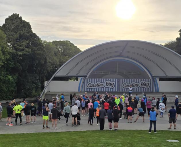 More than 100 people attended the inaugural Caroline Bay parkrun event. PHOTO: DARREN DE GROOT