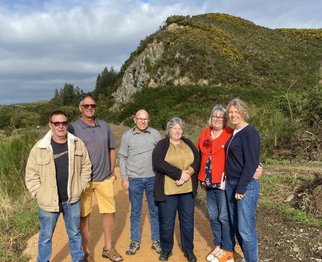 Celebrating the good beginnings on the Waimate Trail are organisers (from left) Peter Patterson,...