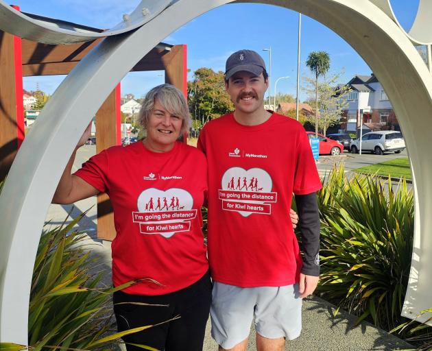 Aiming to raise $3000 for heart research are Jane Sullivan and George McAleer. PHOTO: CONNOR...