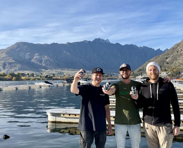 The Altitude Brewing team including, from left, Rob Garrett, Eliott Menzies and Dan Jaffe, has...