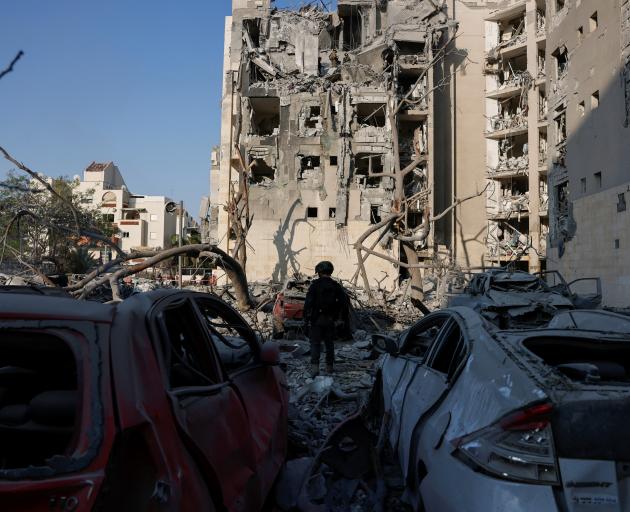 Debris at a residential site, following a missile attack from Iran on Israel in Be'er Sheva,...