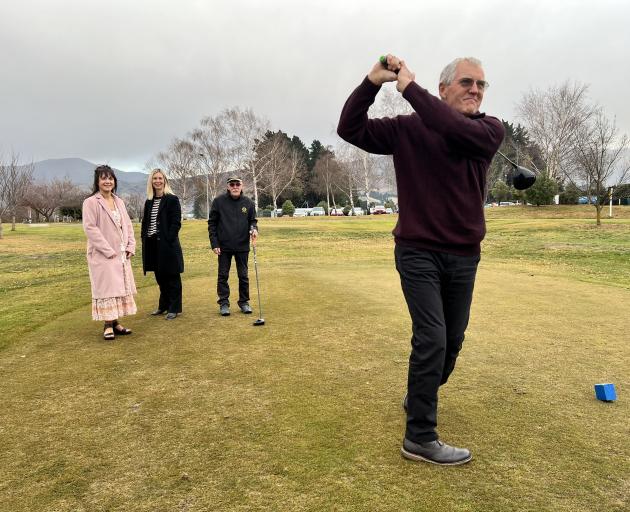 Cromwell Golf Club president Peter Williams prepares for the annual Cromwell Lions Golden Golf...