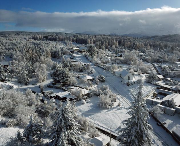 Naseby under a snow blanket on Saturday morning. PHOTO: PAUL HART