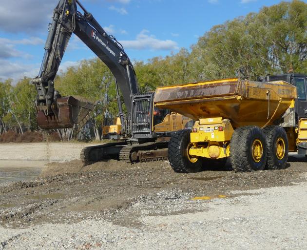 Gravel being removed from a riverbed. PHOTO: ODT FILES