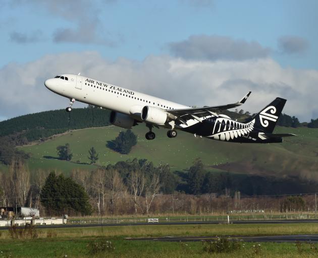 A plane takes off from Dunedin Airport. PHOTO: GREGOR RICHARDSON