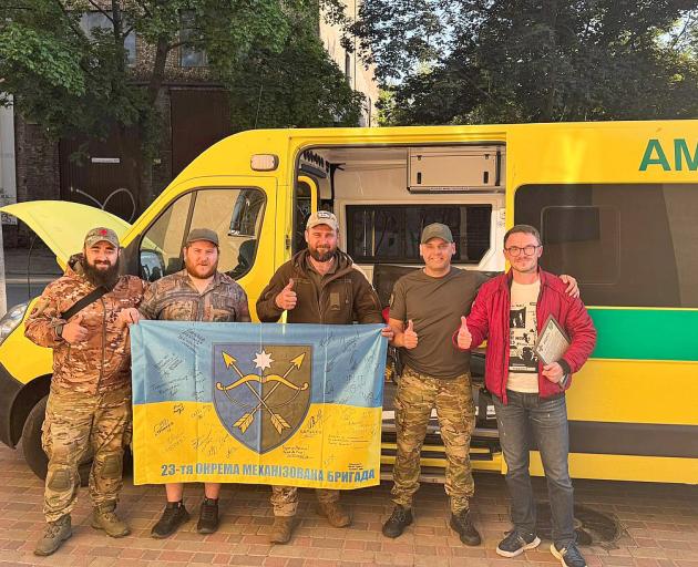\Members of the medical team of the Ukrainian army’s 23rd brigade in Poland earlier this month...