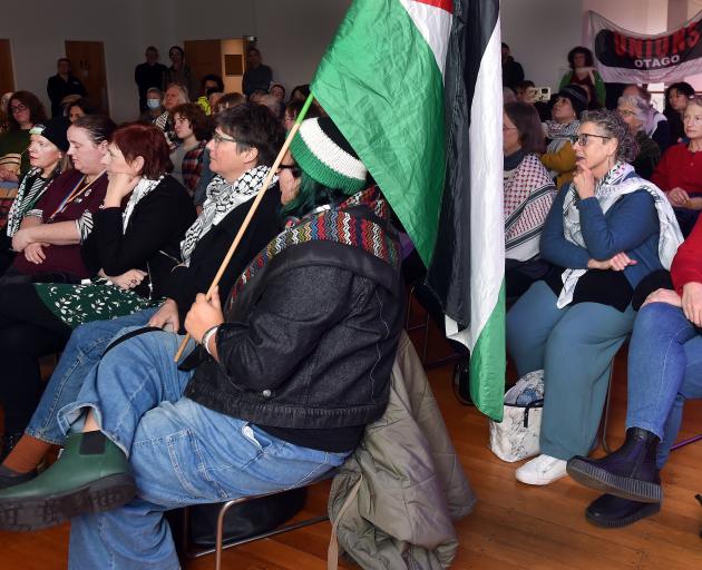 Onlookers as the Dunedin City Council debates the Gaza conflict. PHOTO: PETER MCINTOSH