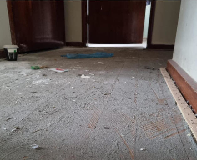 The damage inside Kate's Mosgiel home. Photo: RNZ